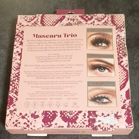 Paris Hilton Mascara Trio - Pink, Rose, and Patterned Pink Tubes - Picture 2 of 2